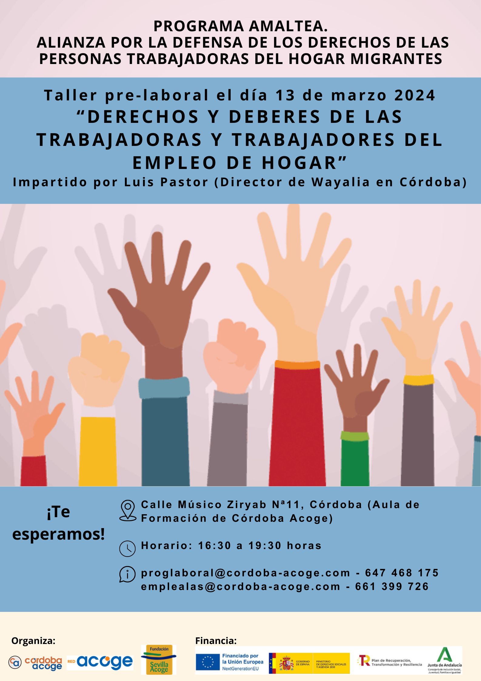 Taller Pre-Laboral «Derechos y Deberes de las Trabajadoras y Trabajadores del Empleo de Hogar» – Córdoba Acoge