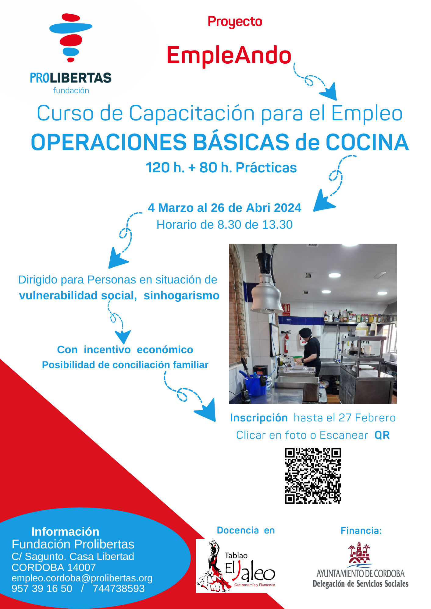 Curso OPERACIONES BASICAS DE COCINA.  Fundación Prolibertas.