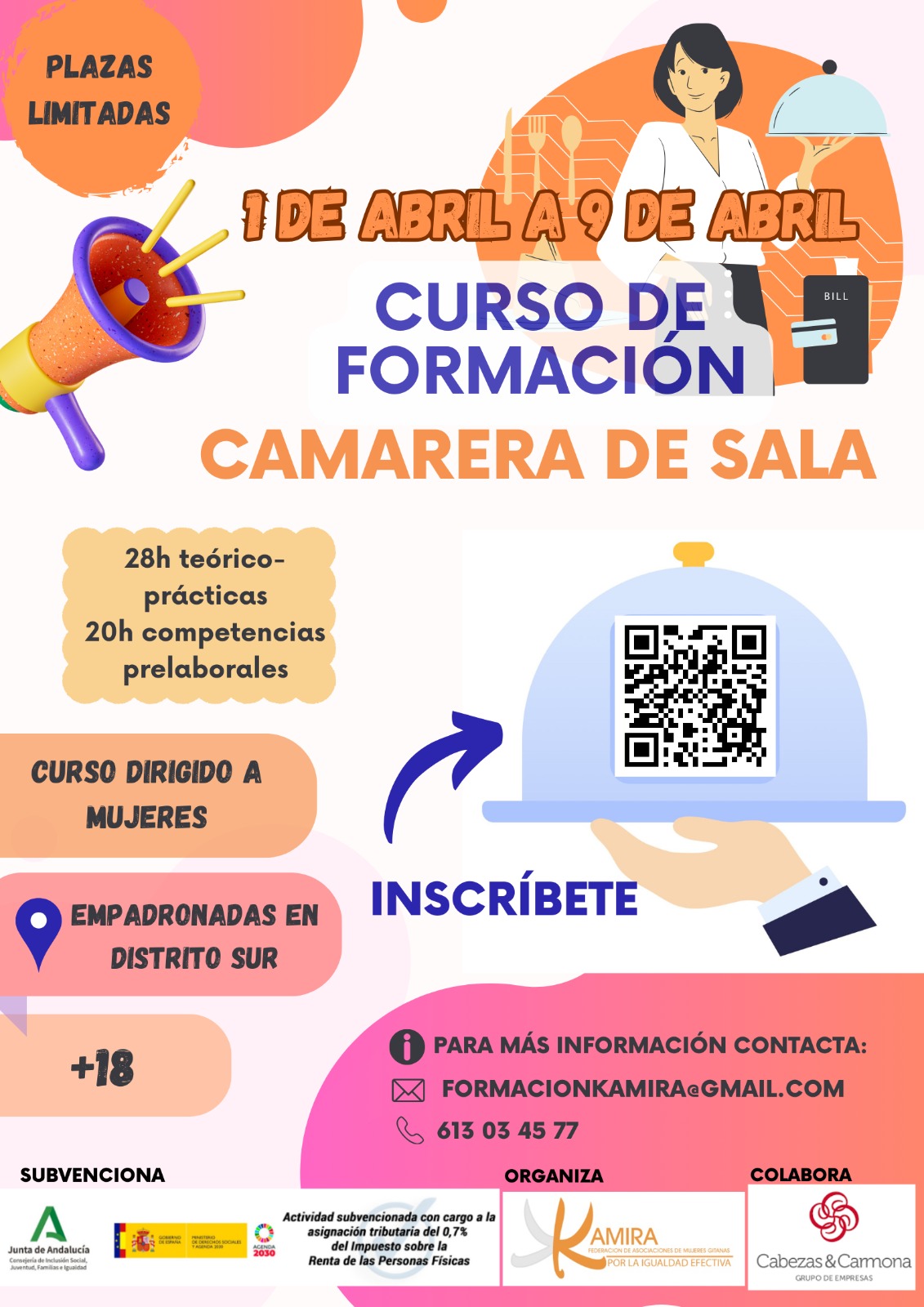 CURSO DE FORMACIÓN CAMARERA DE SALA