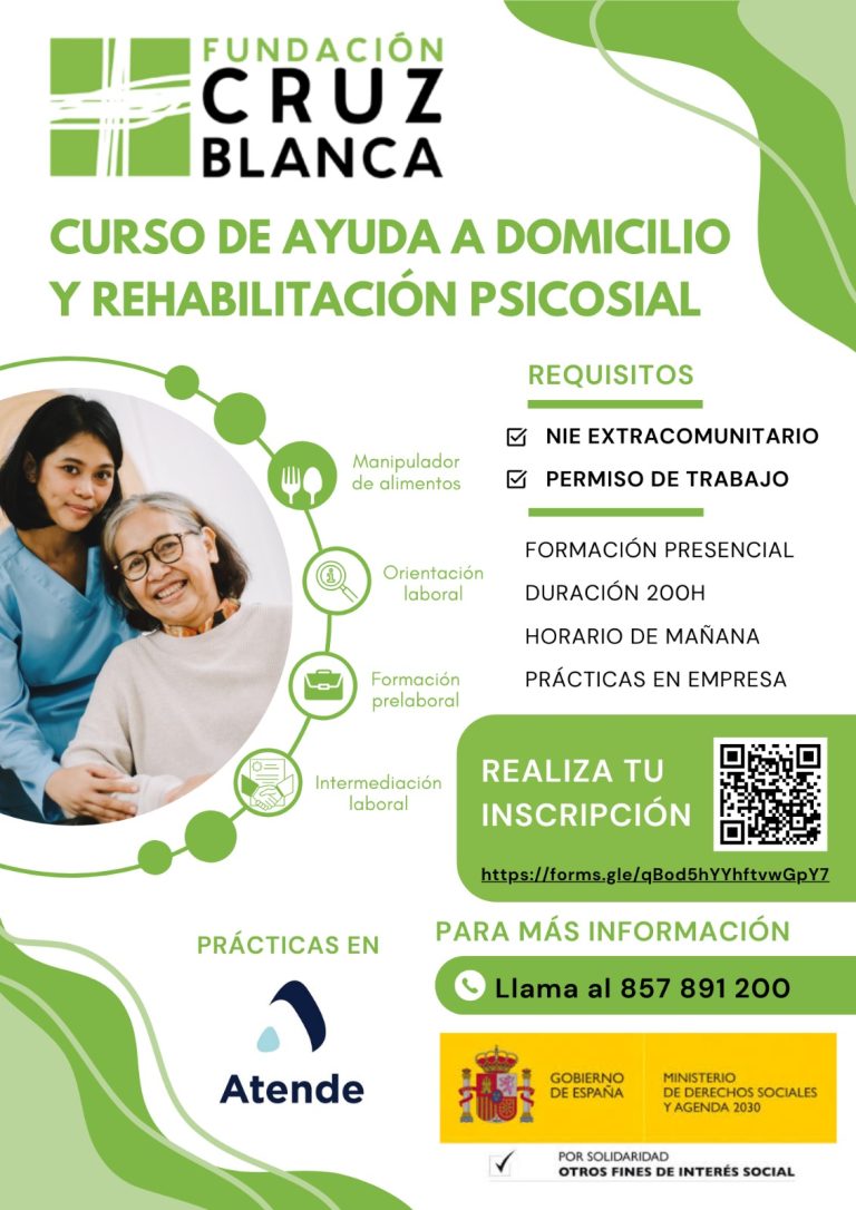 CURSO DE AYUDA A DOMICILIO Y REHABILITACIÓN PSICOSOCIAL